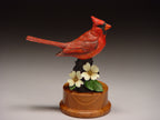 Cardinal and Dogwood (Edition of 48) by Eugene Morelli | Bronze | Sage Creek Gallery | Side