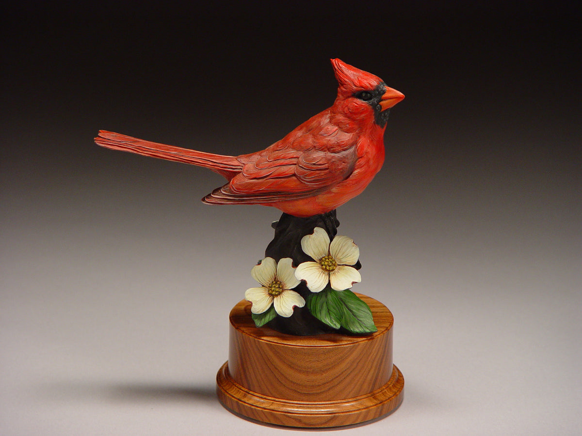Cardinal and Dogwood (Edition of 48) by Eugene Morelli | Bronze | Sage Creek Gallery | Side