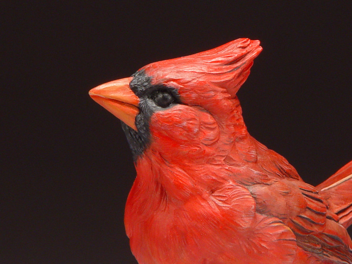 Cardinal and Dogwood (Edition of 48) by Eugene Morelli | Bronze | Sage Creek Gallery | Closeup