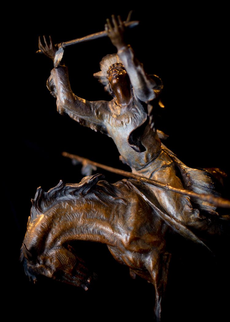 Sacred Pipe (Edition of 75) by Lincoln Fox | Bronze | Sage Creek Gallery | closeup