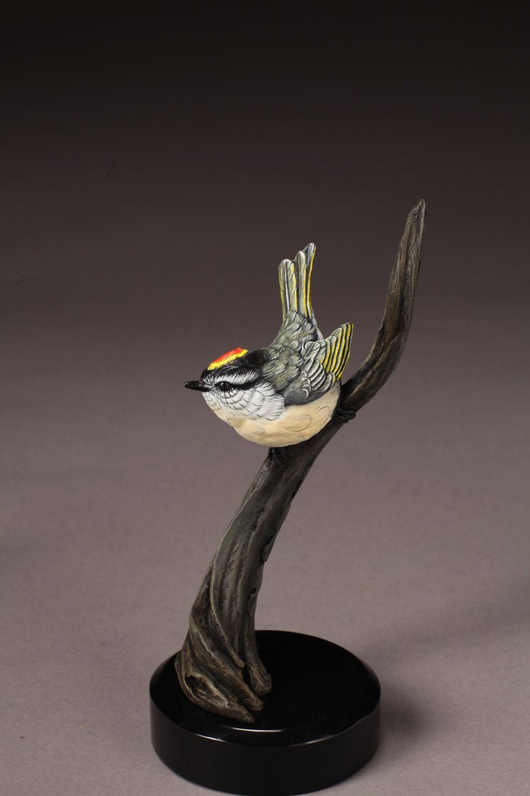 Golden Crowned Kinglet (Edition of 48) by Eugene Morelli | Bronze | Sage Creek Gallery