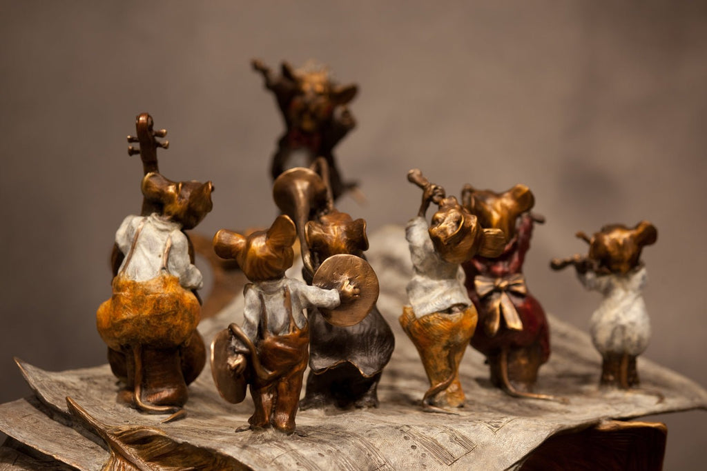 Micetro (On a Stand) (Edition of 120) by Walt Horton | Bronze | Sage Creek Gallery | Closeup Back