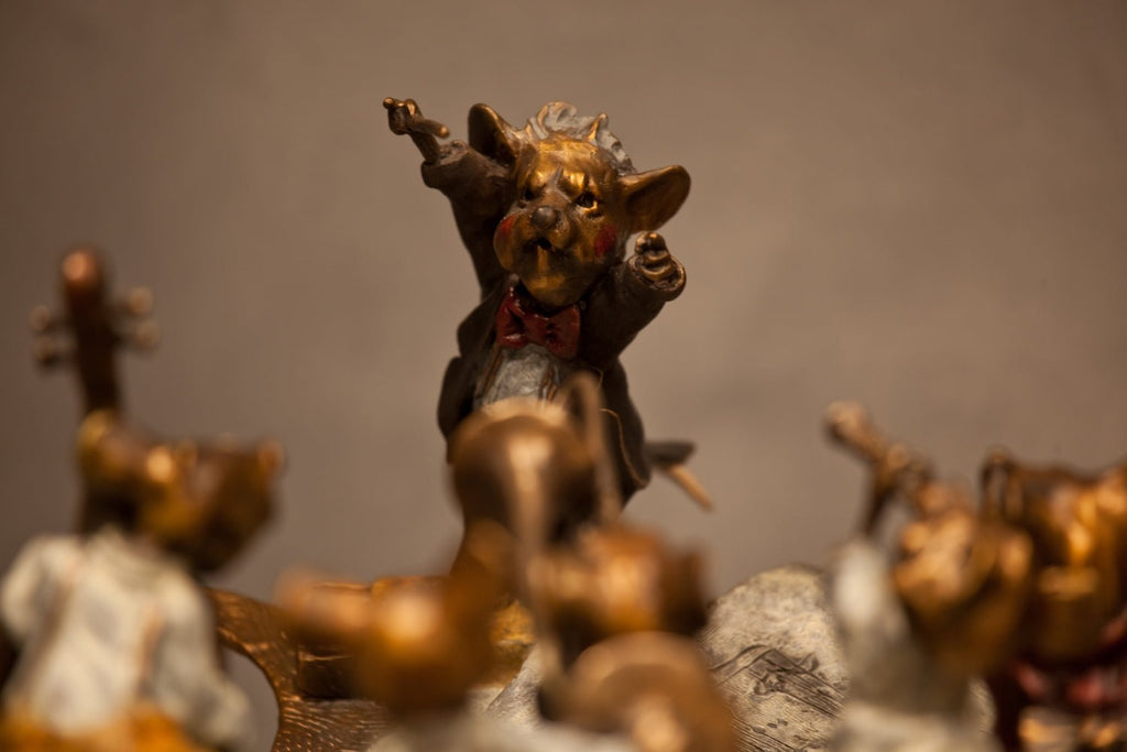 Micetro (Tabletop) (Edition of 120) by Walt Horton | Bronze | Sage Creek Gallery | Conductor Close Up 2
