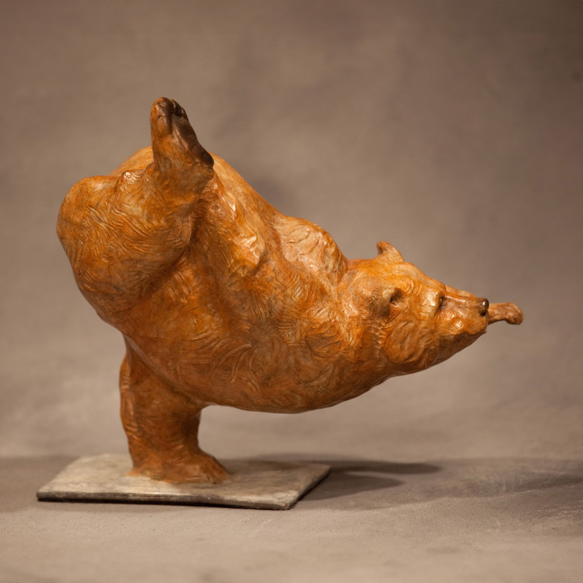 Yoga Bear (Dancer Pose) (Edition of 200) by Walt Horton | Bronze | Sage Creek Gallery | Side 
