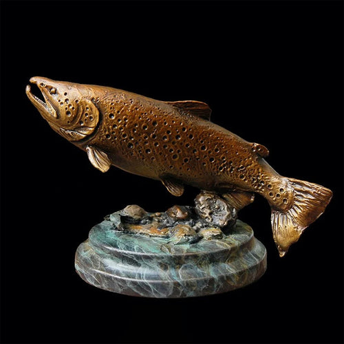 Brown Trout (Edition of 99) by Ken Rowe | Bronze | Sage Creek Gallery | Front