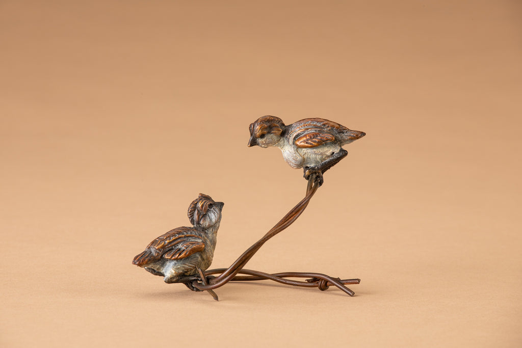 Cheep Talk (Open Edition) by Ken Rowe | Bronze | Sage Creek Gallery | Front
