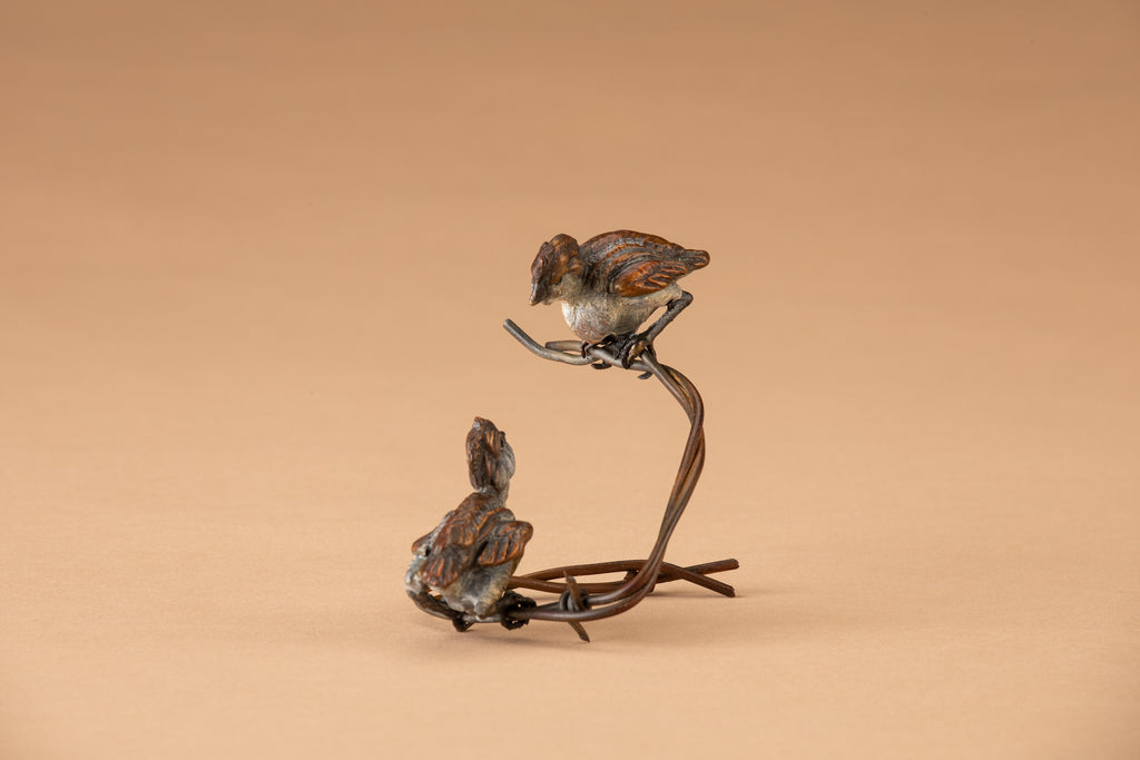 Cheep Talk (Open Edition) by Ken Rowe | Bronze | Sage Creek Gallery | Side Back