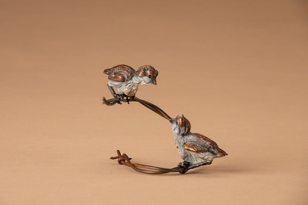Cheep Talk (Open Edition) by Ken Rowe | Bronze | Sage Creek Gallery | Side