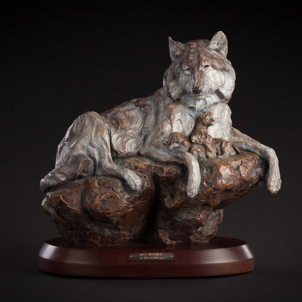 Den Mother (Edition of 35) by Ken Rowe | Bronze | Sage Creek Gallery | Front