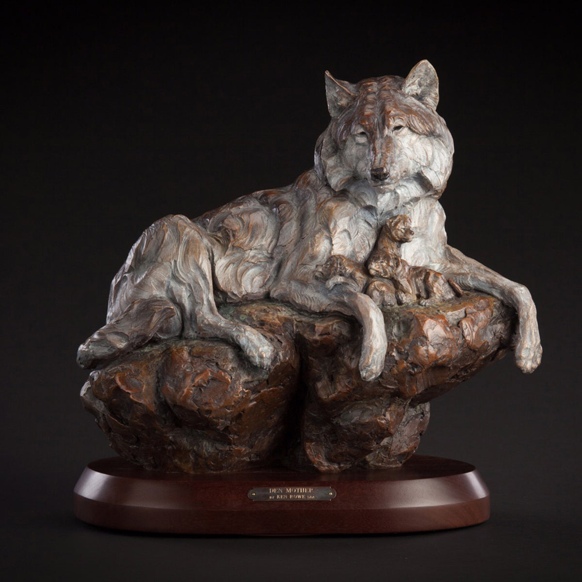 Den Mother (Edition of 35) by Ken Rowe | Bronze | Sage Creek Gallery | Front