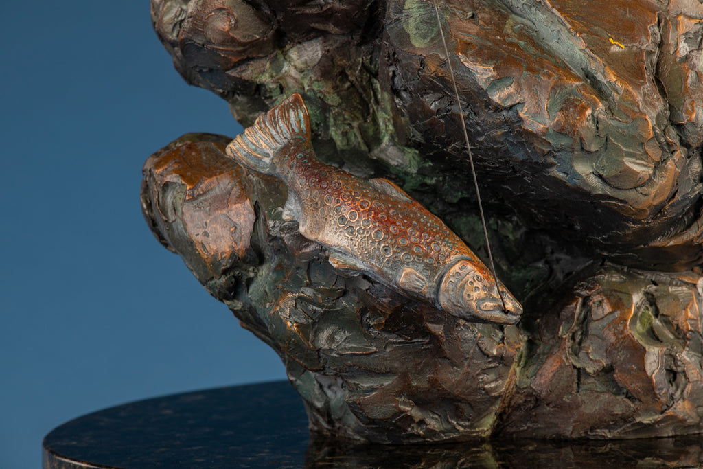 Hooked (Master) (Edition of 35) by Ken Rowe | Bronze | Sage Creek Gallery | Close Up 1