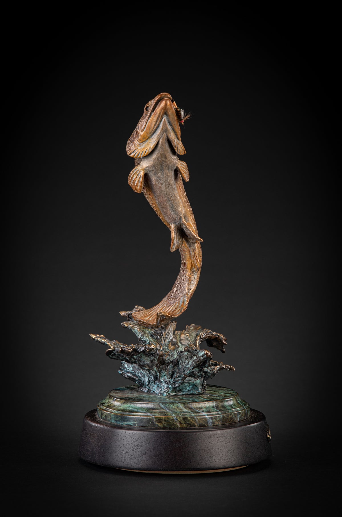 Making Waves (Brown Trout) (Edition of 35) by Ken Rowe | Bronze | Sage Creek Gallery | Up
