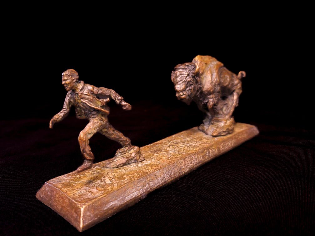 Testing Darwin's Theory (Edition of 100) by Ken Rowe | Bronze | Sage Creek Gallery | Angle