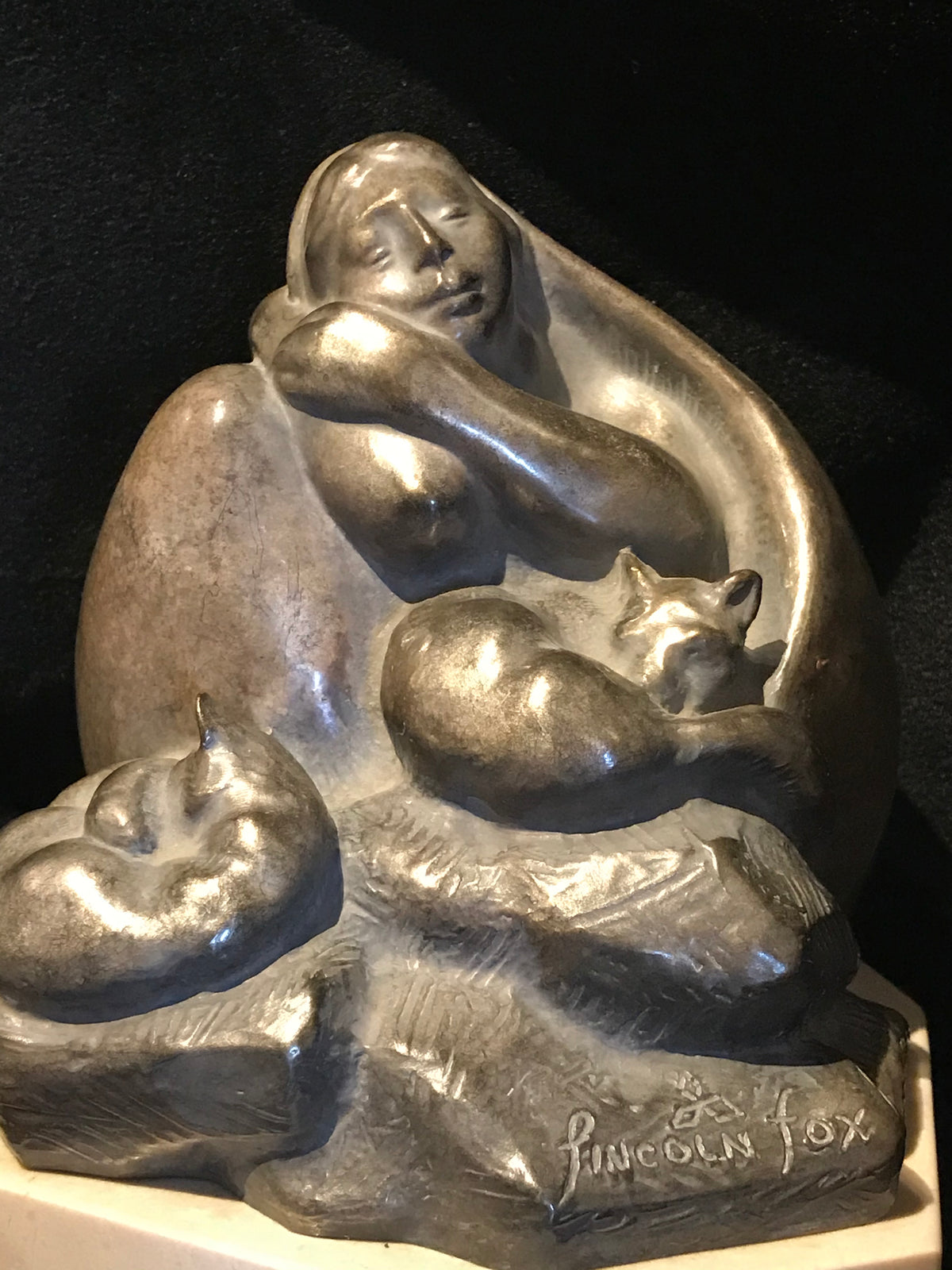 Winter Moon (Edition of 75) by Lincoln Fox | Bronze | Sage Creek Gallery | Front 2