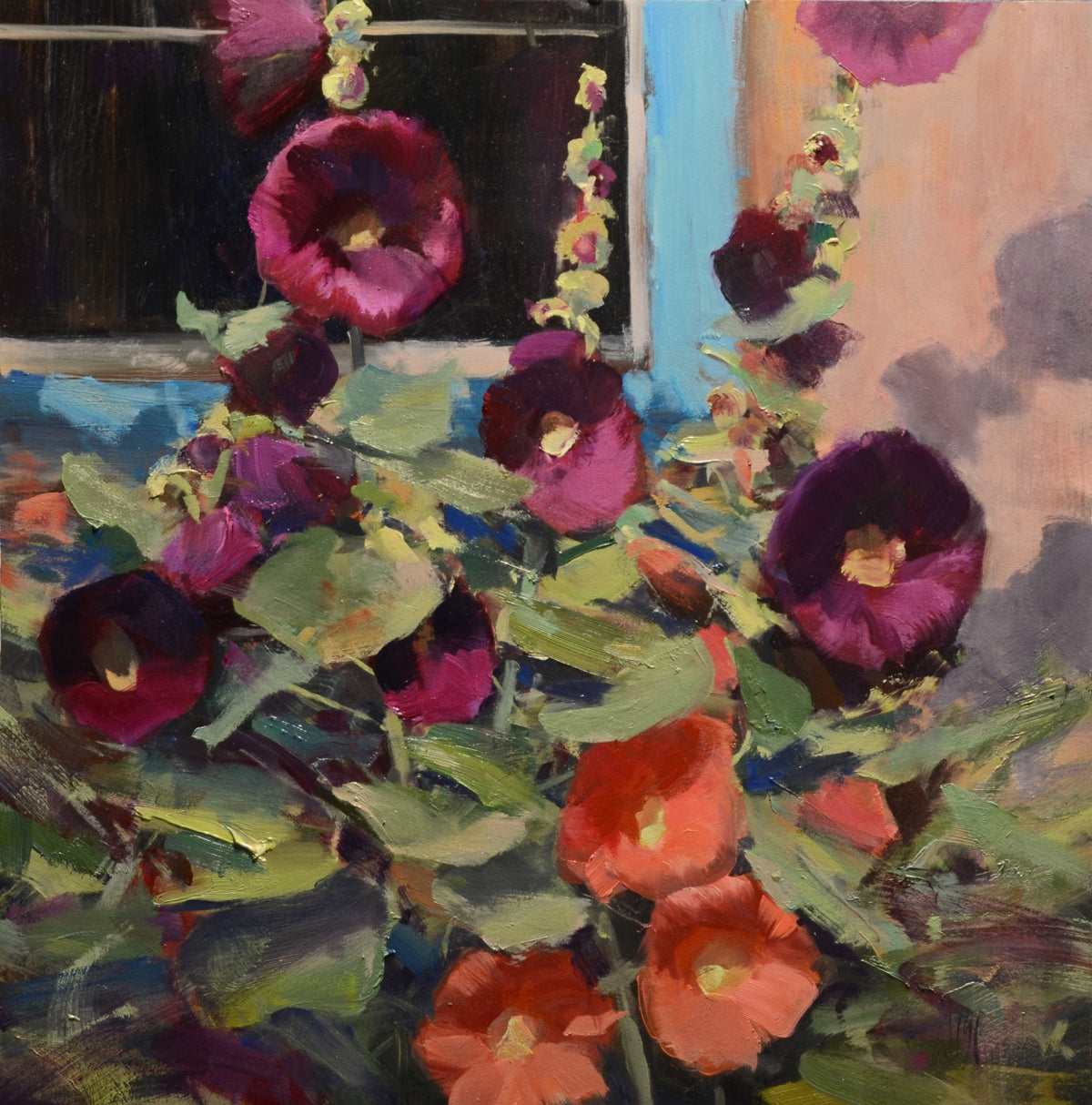 Hollyhocks | Mike Wise | Oil | Sage Creek Gallery