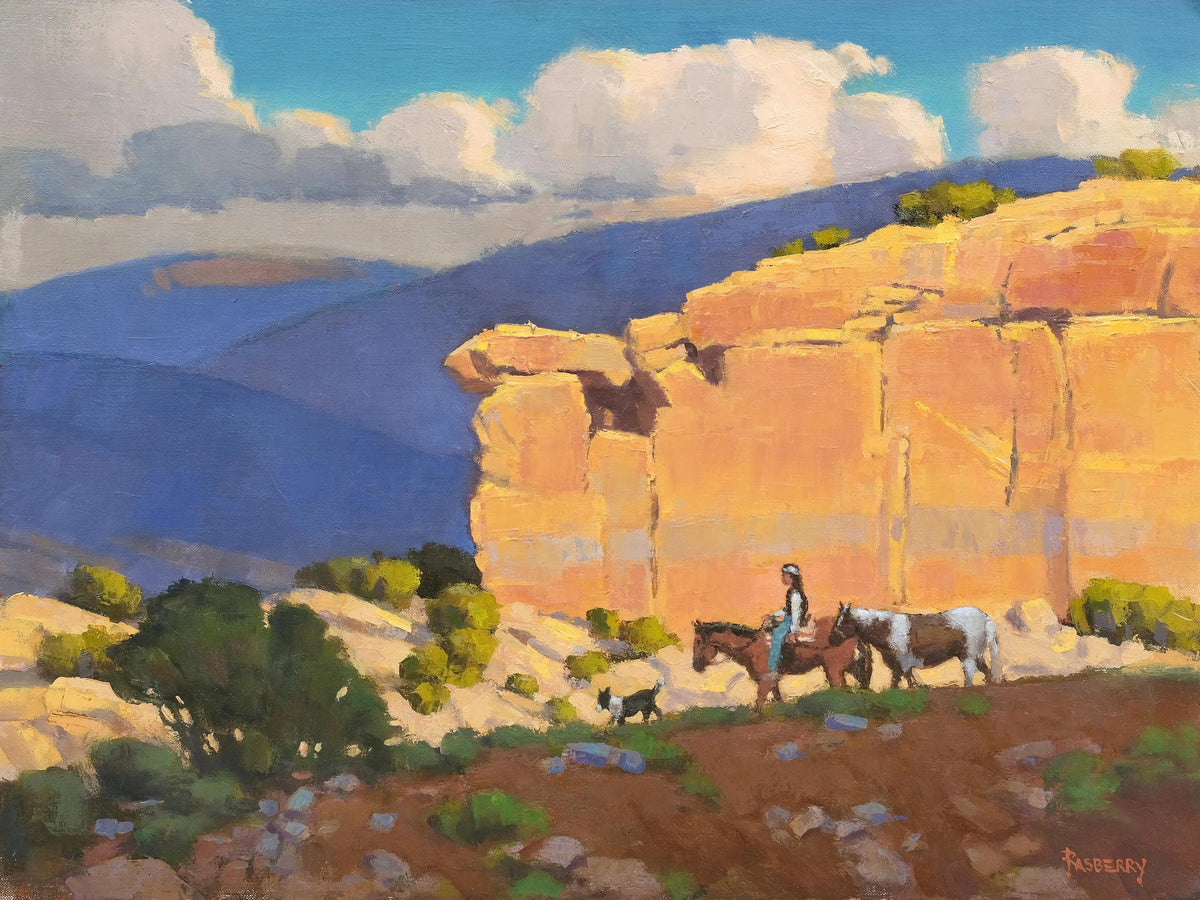 Through the Ochre Cliffs of Nambe Badlands | John Rasberry | Oil | Sage Creek Gallery