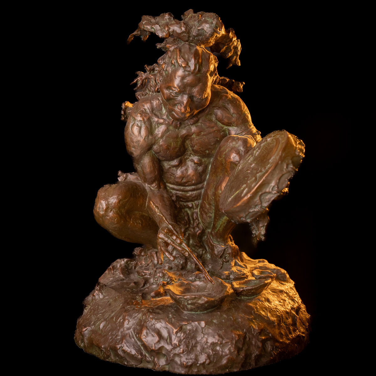 Cheyenne Drum Painter (Large) (Edition of 30) by Scott Rogers | Bronze | Sage Creek Gallery | Image 3