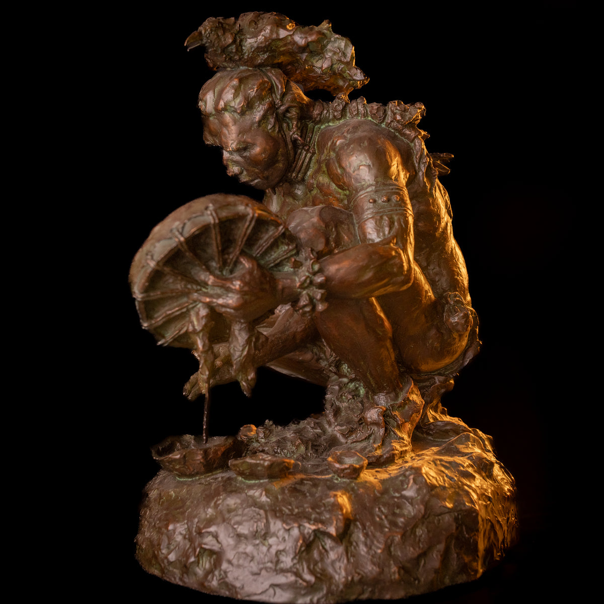 Cheyenne Drum Painter (Large) (Edition of 30) by Scott Rogers | Bronze | Sage Creek Gallery | Image 4