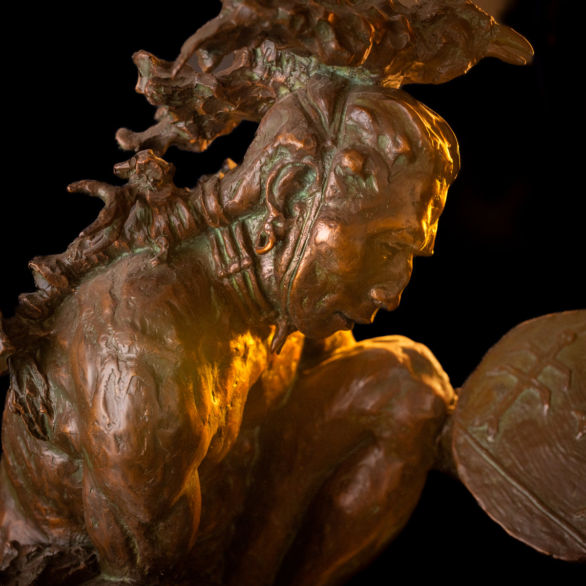 Cheyenne Drum Painter (Large) (Edition of 30) by Scott Rogers | Bronze | Sage Creek Gallery | Image 5