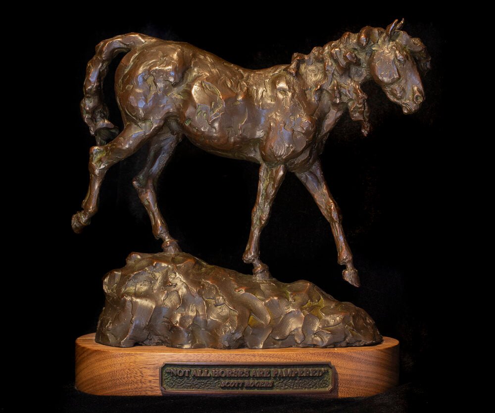 Not All Horses Are Pampered (Edition of 30) by Scott Rogers | Bronze | Sage Creek Gallery | Image 3