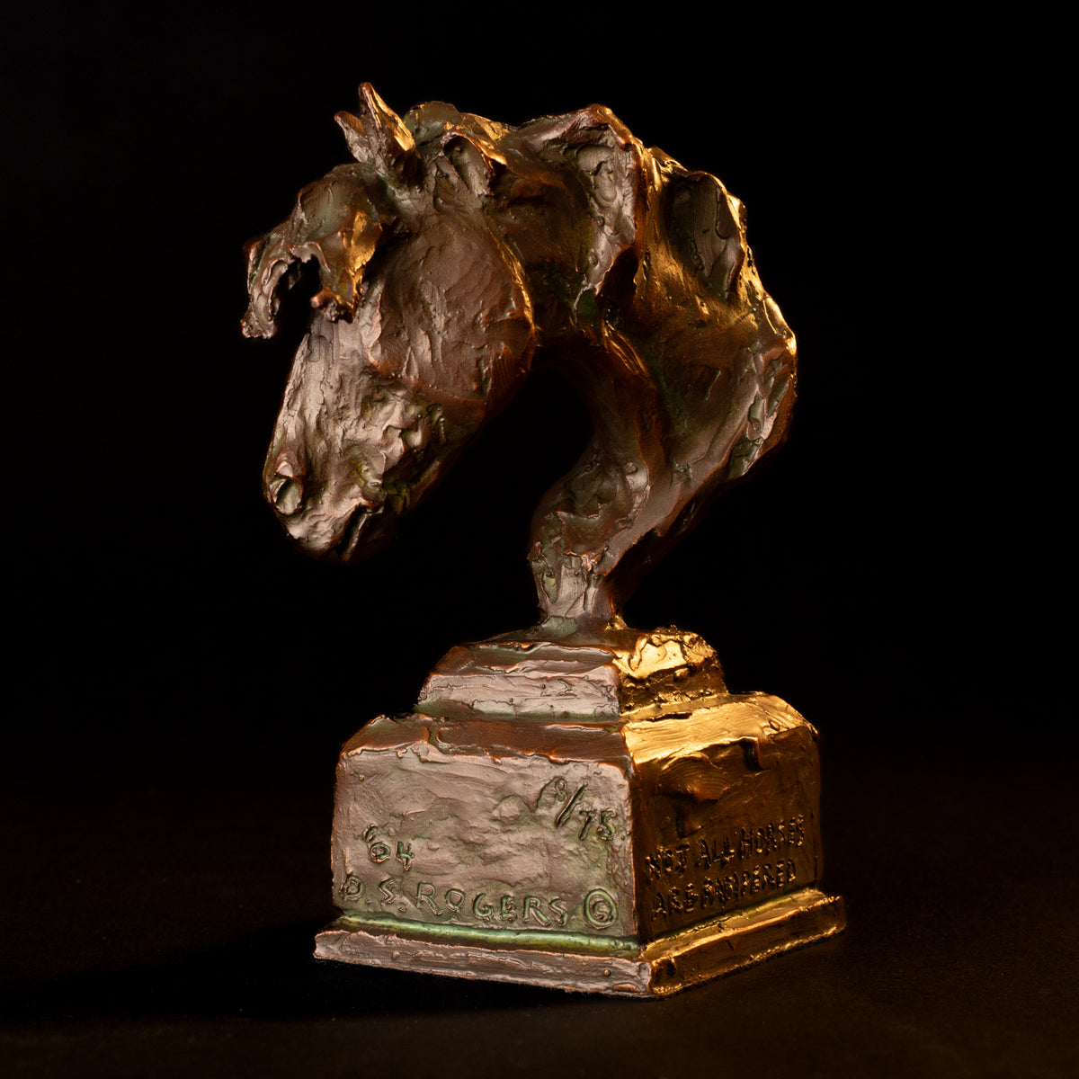 Not All Horses Are Pampered (Bust) (Edition of 75) by Scott Rogers | Bronze | Sage Creek Gallery | Image 3