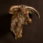 Steer Head (Curved Horns) Wall Mounted (Edition of 30) by Scott Rogers | Bronze | Sage Creek Gallery | Image 1