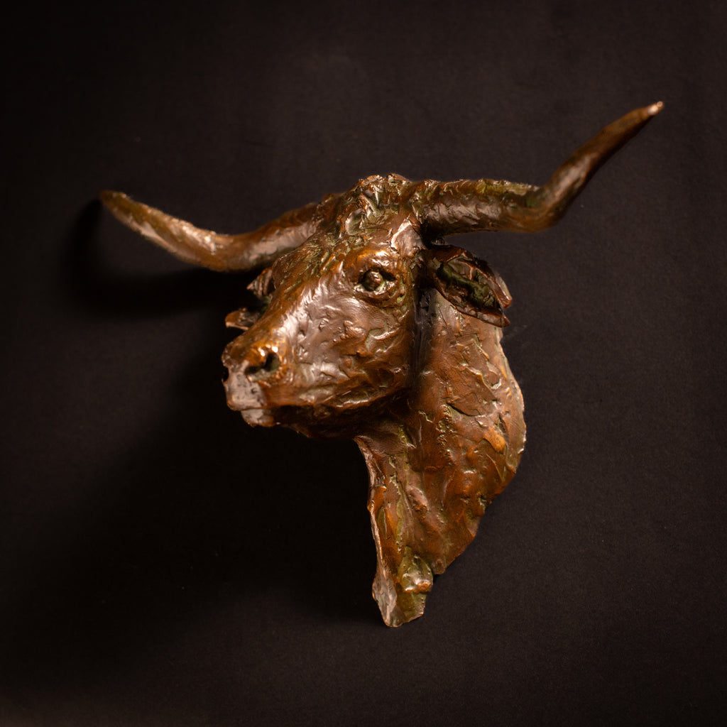 Steer Head (Straight) Wall Mount (Edition of 30) by Scott Rogers | Bronze | Sage Creek Gallery | Image 1