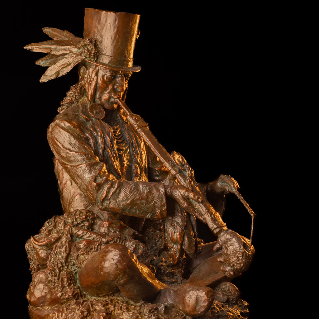 The Chief Celebrates His New Hat (Large) (Edition of 30) by Scott Rogers | Bronze | Sage Creek Gallery | Image 1