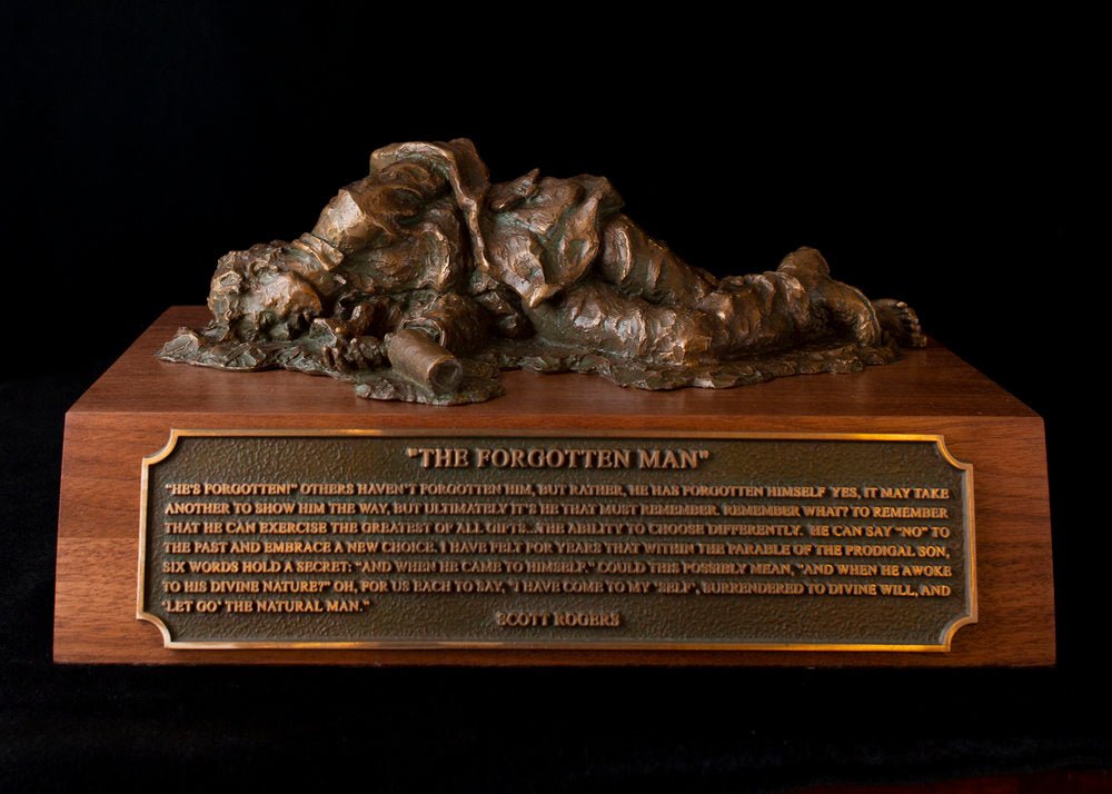 The Forgotten Man (with Base) (Edition of 30) by Scott Rogers | Bronze | Sage Creek Gallery | Front