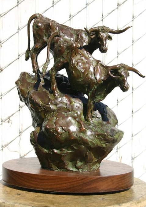 The Fugitives (Edition of 30) by Scott Rogers | Bronze | Sage Creek Gallery | Close Up