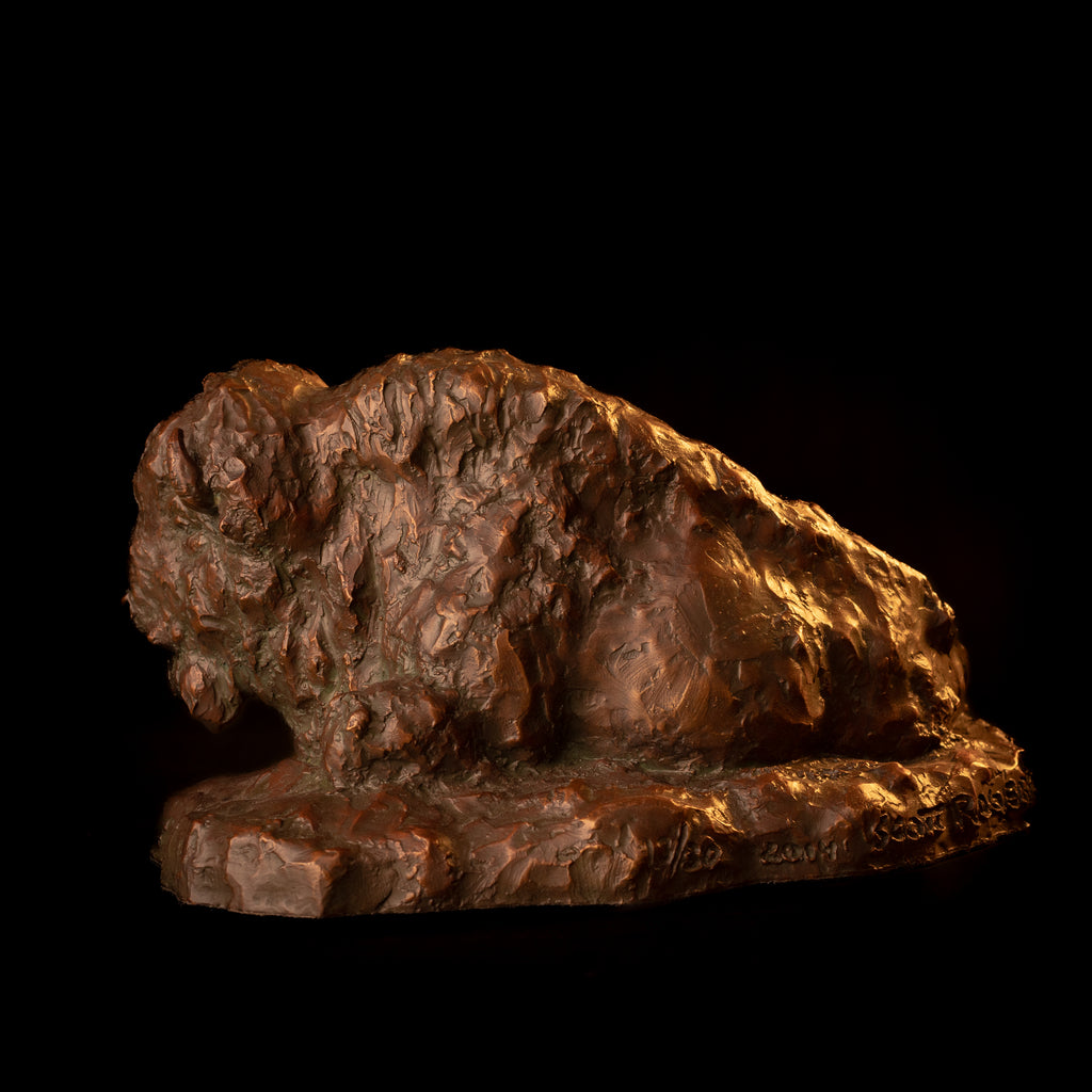 The Old Warrior (Edition of 30) by Scott Rogers | Bronze | Sage Creek Gallery | Side