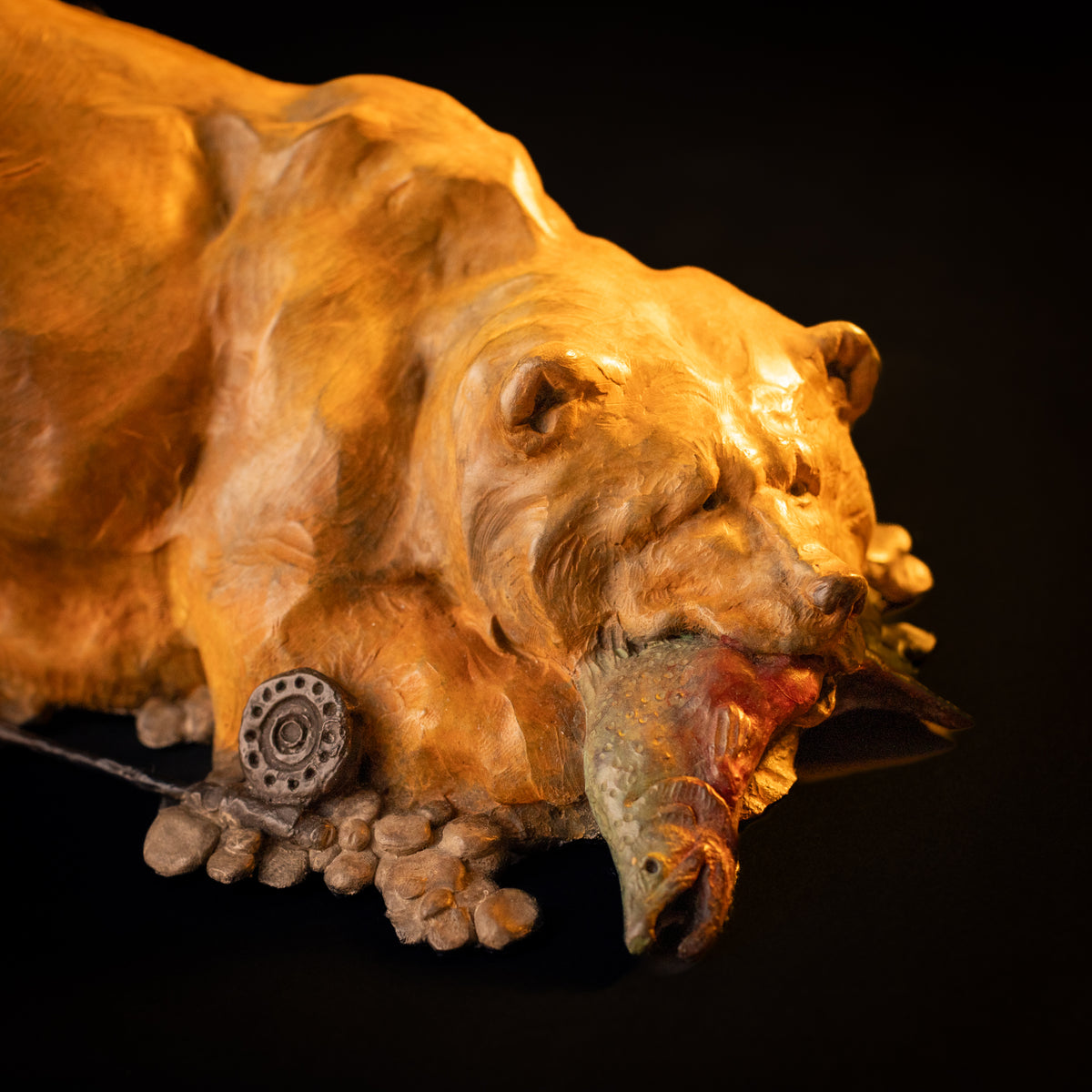 Easy Catch (Edition of 150) by Walt Horton | Bronze | Sage Creek Gallery | Closeup
