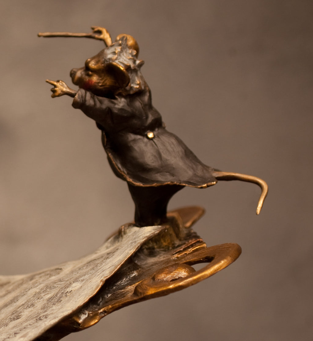 Micetro (On a Stand) (Edition of 120) by Walt Horton | Bronze | Sage Creek Gallery | Closeup Conductor 2