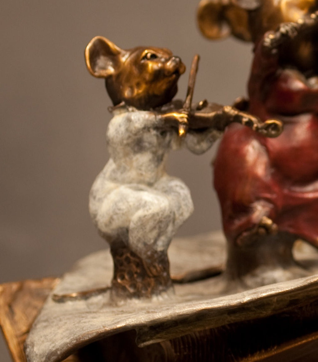 Micetro (Tabletop) (Edition of 120) by Walt Horton | Bronze | Sage Creek Gallery | Violinist 