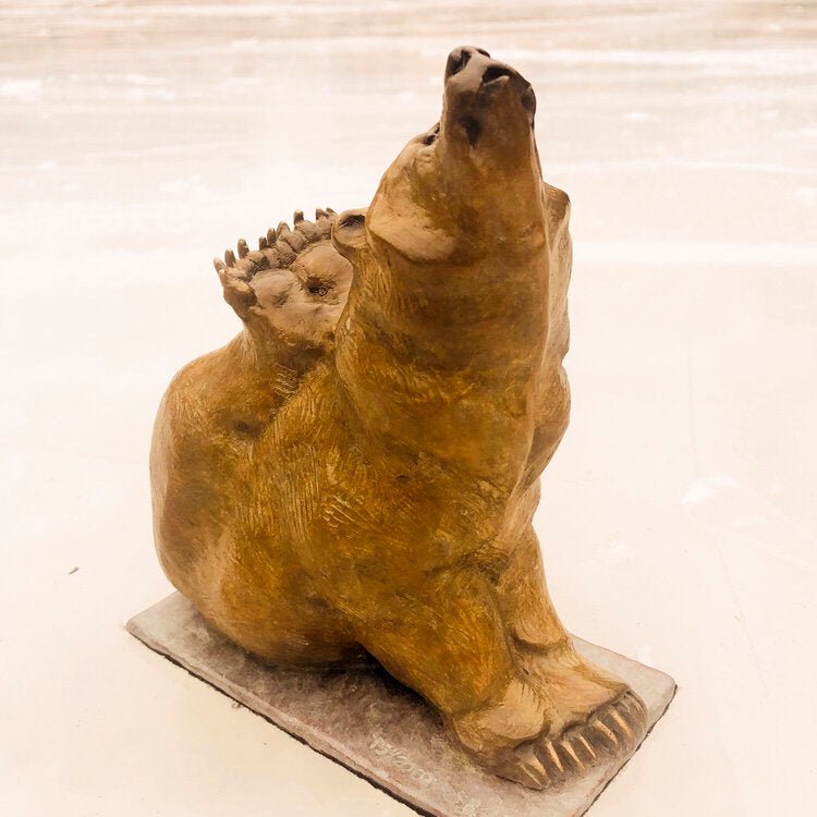 Yoga Bear (Cobra Pose) (Edition of 200) by Walt Horton | Bronze | Sage Creek Gallery | Front