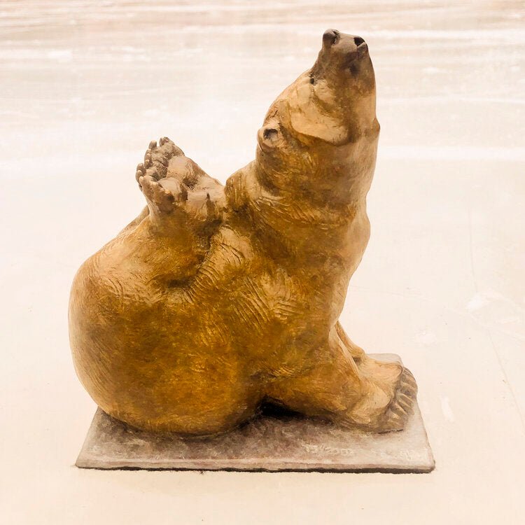 Yoga Bear (Cobra Pose) (Edition of 200) by Walt Horton | Bronze | Sage Creek Gallery | Side
